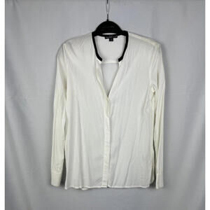 James Perse Open Collar White Long Sleeve Blouse Size 0, US XS